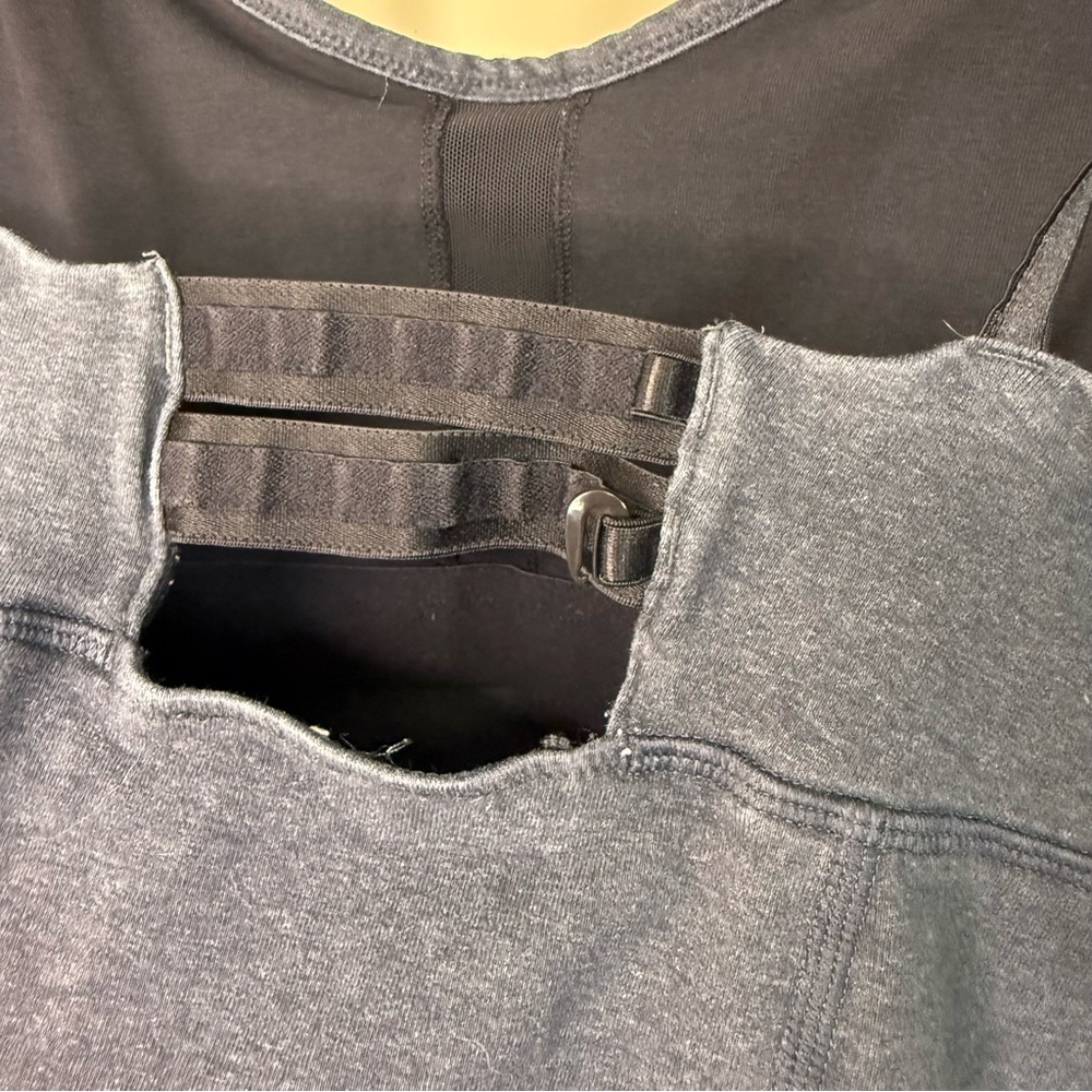 Lululemon Built-In Bra Tank Top Heathered Deep Coal Gray Size 8 – Connect Straps - Picture 7 of 8
